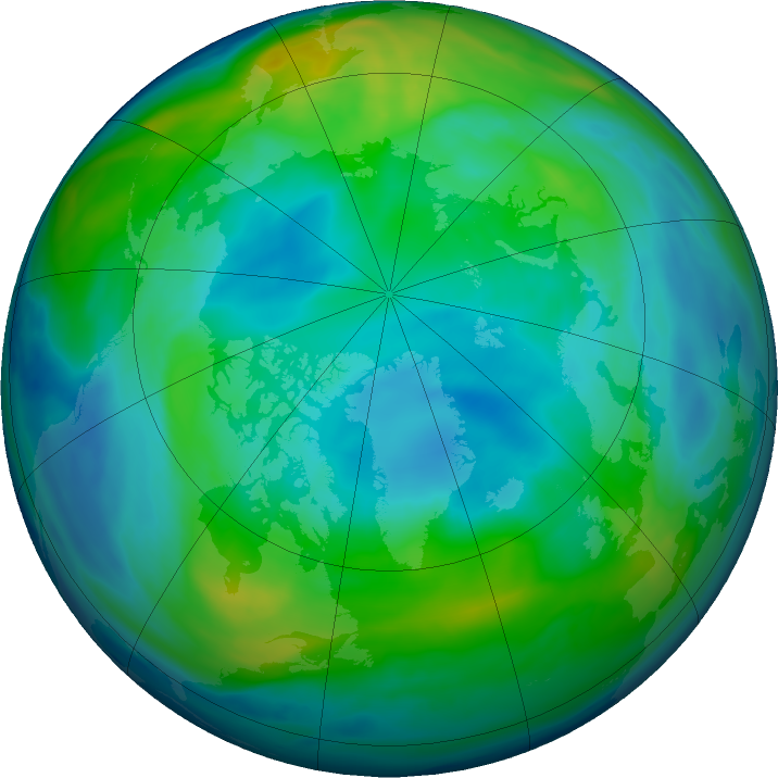 Arctic ozone map for 08 November 2019